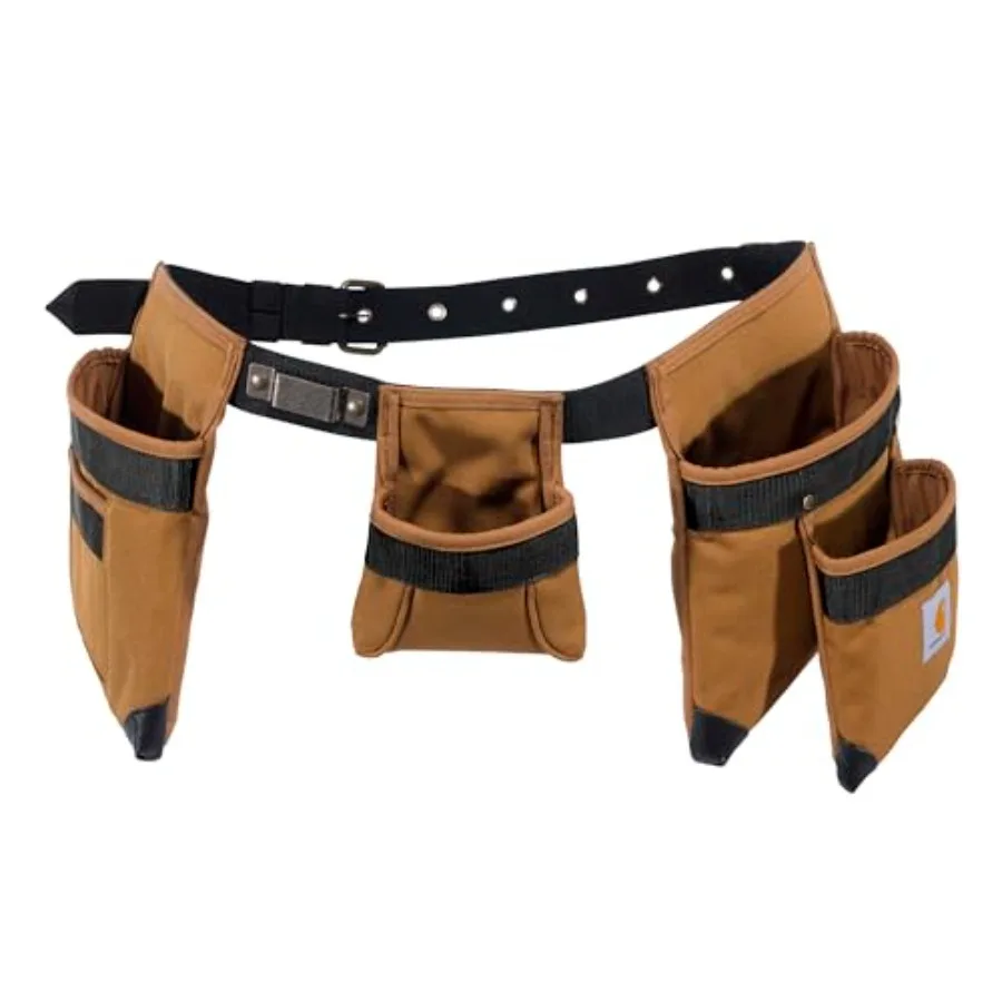 

Padded Tool Belt Rugged Tool Belt with Tool and Fastener Storage Pockets Brown