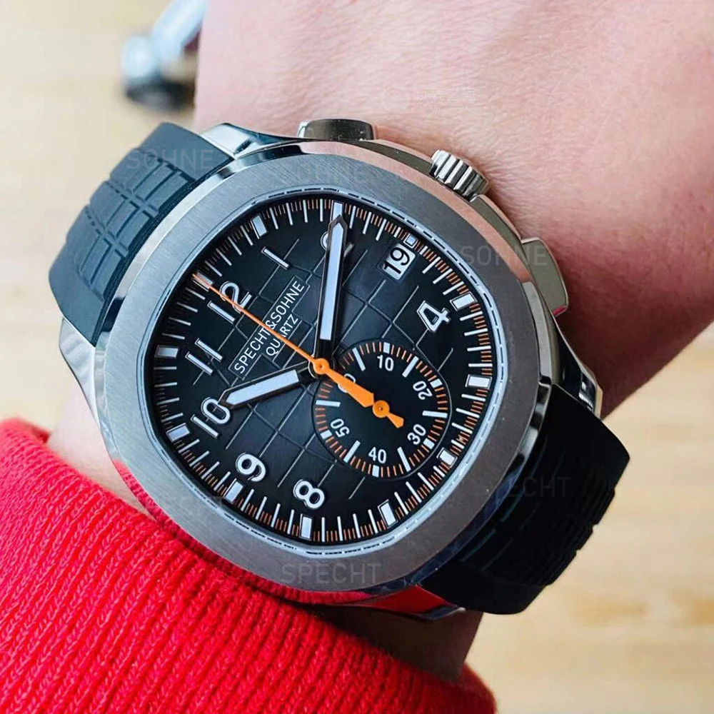 Dropshipping 2022 Top Brand Luxury Mens Watches Luxury Male Clocks Quartz Military Sports Watch Orange Rubber Strap Waterproof