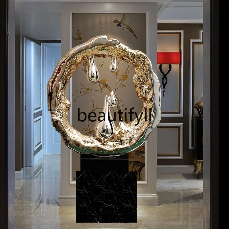 

F132 Abstract electroplating sculpture resin home furnishing furnishings handicrafts hotel soft decoration model entrance orna