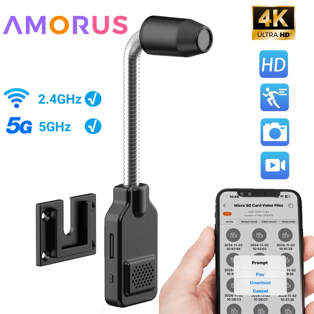 كاميرا مراقبة واي فاي صغيرة مراقبة عن بعد HD 4K 1080P للرؤية الليلية اتجاهين الصوت واي فاي كاميرا مراقبة كاميرا داخلية في الهواء الطلق #1