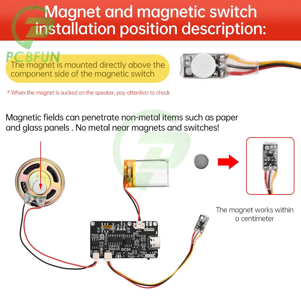 Recordable Sound Module MP3 8M WAV Button Control Music Voice Player Programmable Board with Speaker for DIY Greeting Card Gift