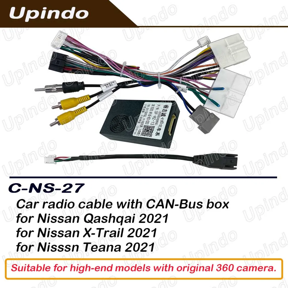 For NISSAN X-Trail Qashqai Teana 2021 Android Radio CAN-Bus Adapter Wiring Harness Power Connector Socket Media Player Cable
