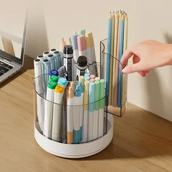 1pcs Multi-compartment detachable 360° Rotating Pen Holder Large Pencil Storage Box Desktop Organizer School Office Stationery