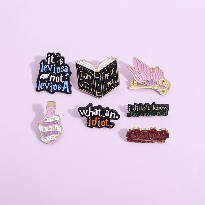 Romantic Magic Enamel Pin Magic book potion butterfly wings key beautiful brooch Bag Accessories Metal Badge Jewelry Wholesale