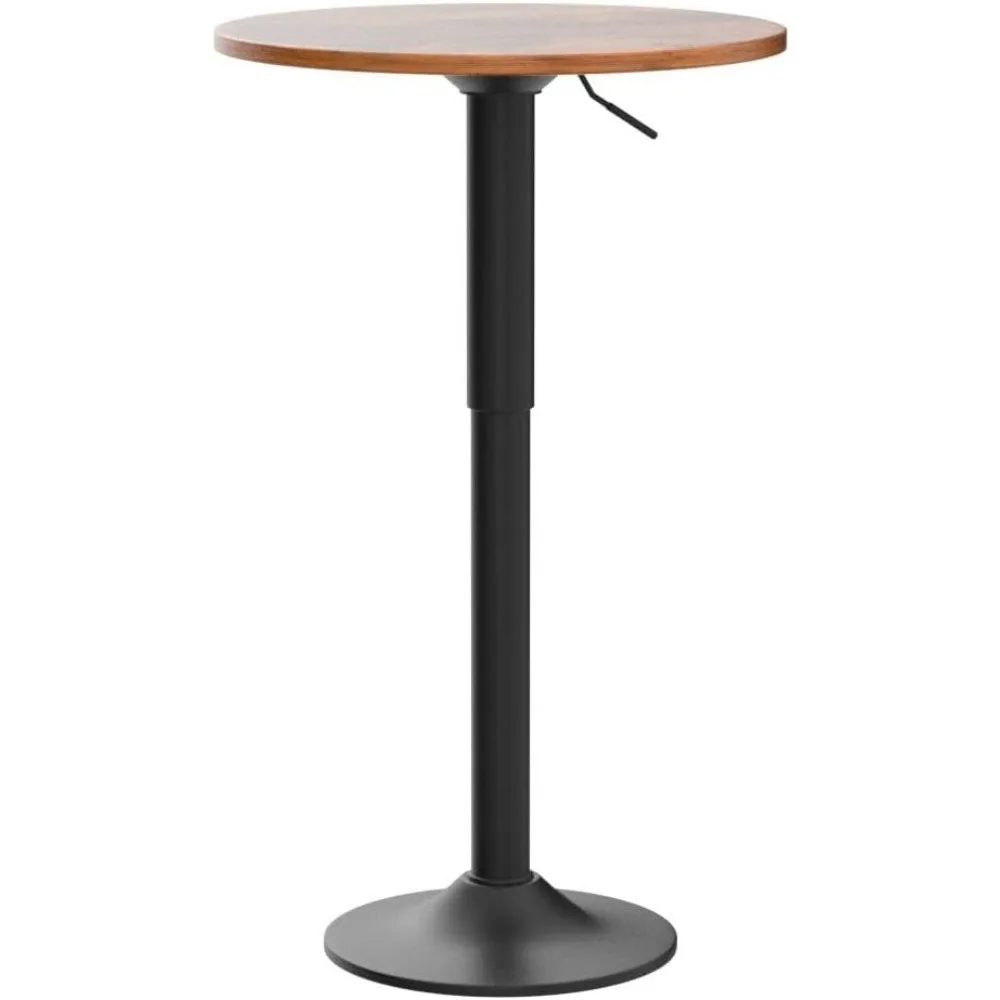 In hoogte verstelbare ronde pubtafel 27-35,4 inch, cocktailtafel met stevige voet, moderne stijl