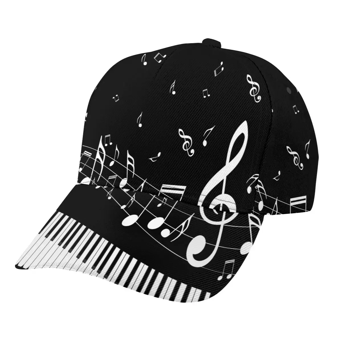 

Abstract Piano Keys With Musical Notes Outdoor Sport Cap Baseball Hat Men Women Visor Street Hip Hop Caps