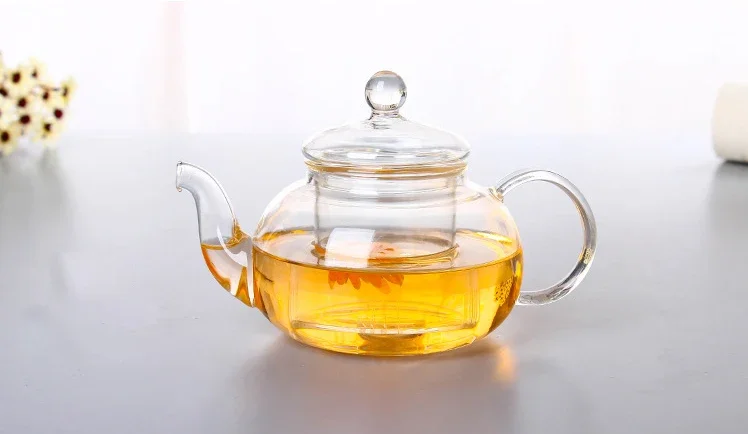 High Quality Heat Resistant Glass Tea Pot Practical Bottle Flower Teapot Infuser Teapot to Boil Water Chinese Tea Brewing Kettle