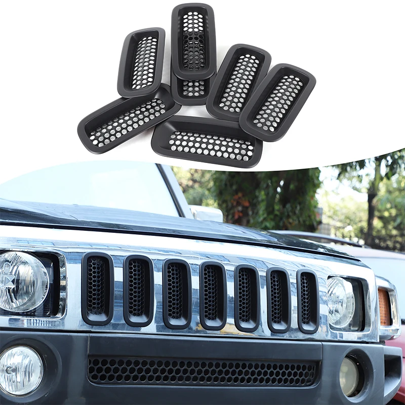 

Front Grille Mesh Inserts Grille Insect Screen Trim Protection Cover Grill Trim For Hummer H3 GMT345 2005-2009 Car Accessories