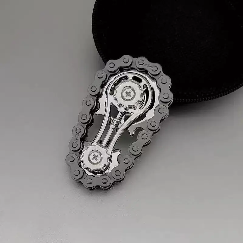 Metal chain wheel mechanical flywheel fingertip gyroscope anti pressure anxiety bicycle chain adult boring stress relief toy