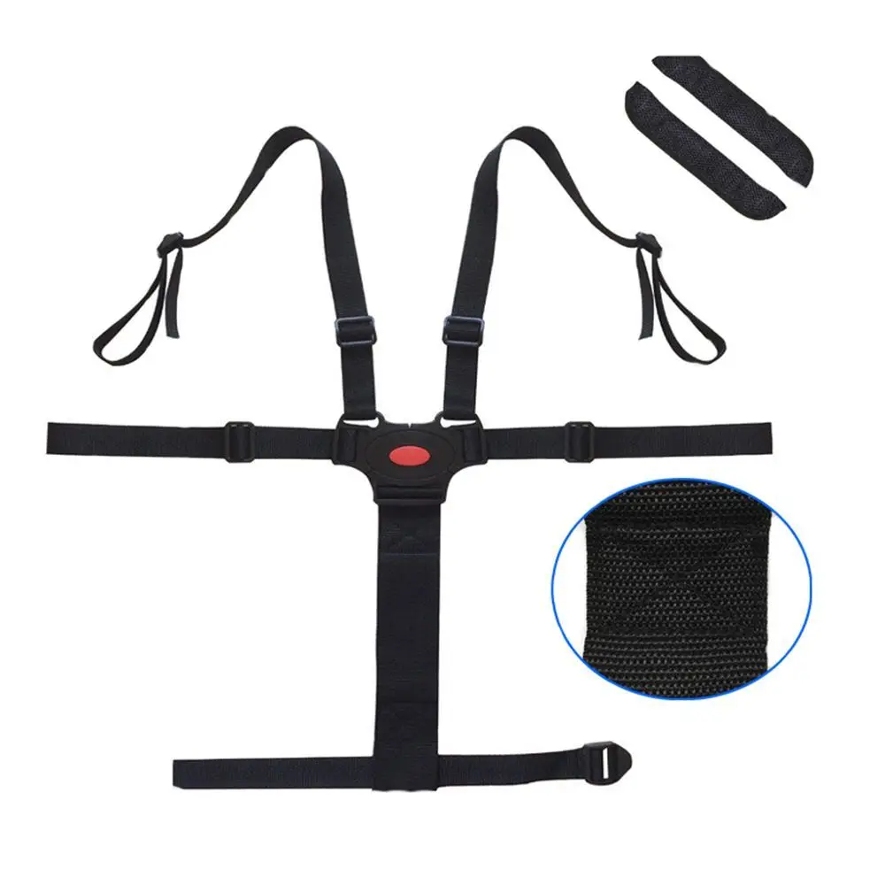 子供用ハイチェアセーフティベルト,カーハーネスストラップ,ベビーカーアクセサリー,ブラック,ホットで安全,5ポイント,1個