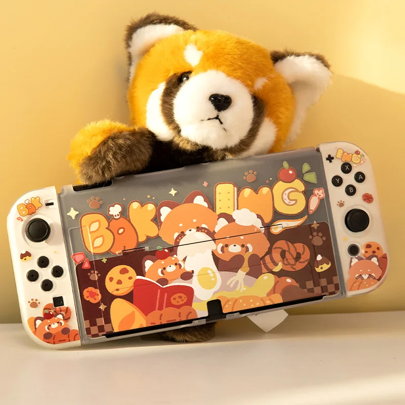 Cookie Bear Hard TV Dock Cover Stand Charger Crystal Shell for Nintendo Switch Oled Joy-Con Controller TPU Soft Protector Case