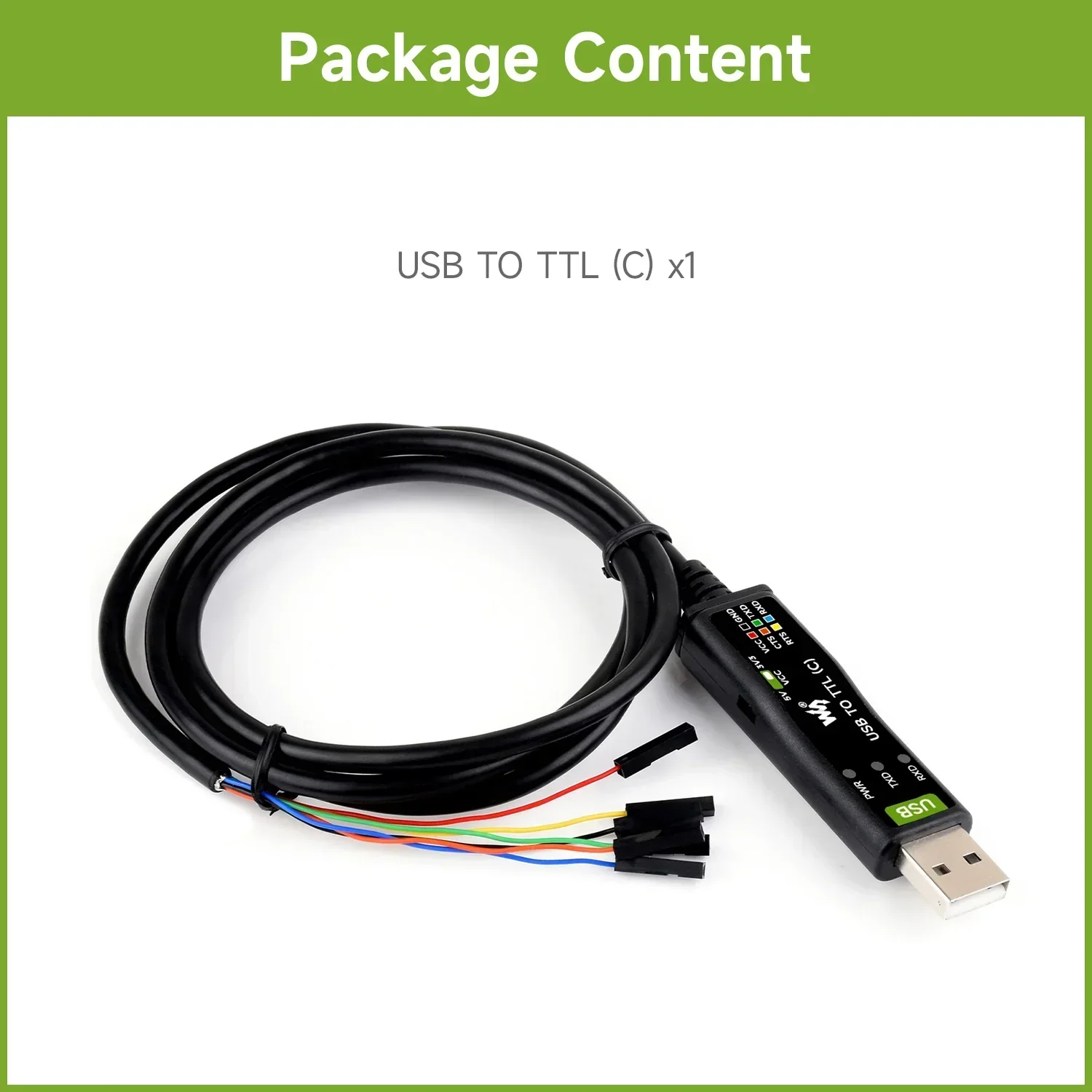 Waveshare 産業用 USB TO TTL (C) 6 ピン シリアル ケーブル、オリジナル FT232RNL チップ マルチ システム サポート マルチ保護回路