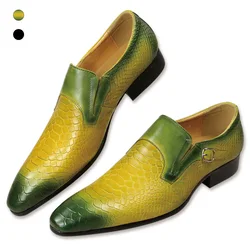 Oxfords Full-Grain Leather shoes for men slip-on monk casual luxury men's social shoe dress free shipping schuhe herren green