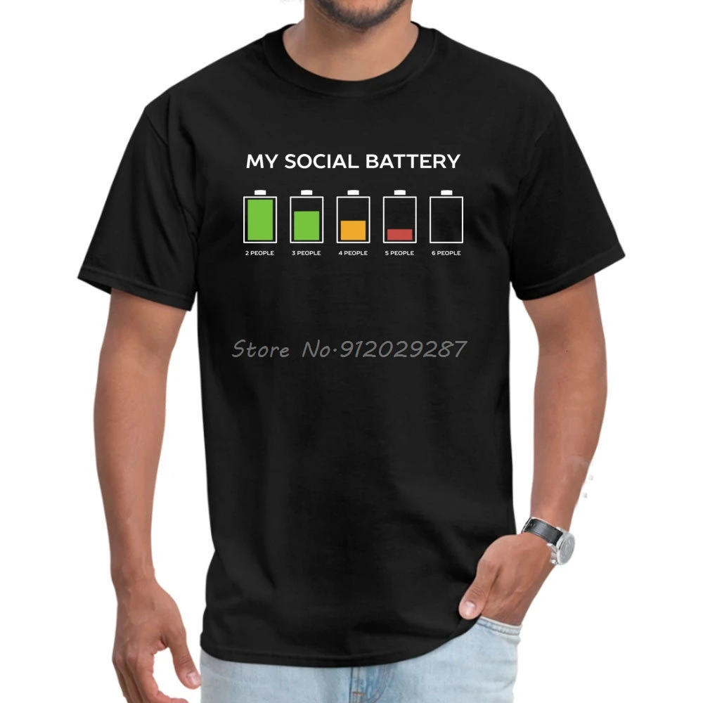 My Social Battery Help Me T-shirt Love Day Cotton Tshirt Oversized Unisex Tops Men's Clothing Fitness T Shirt