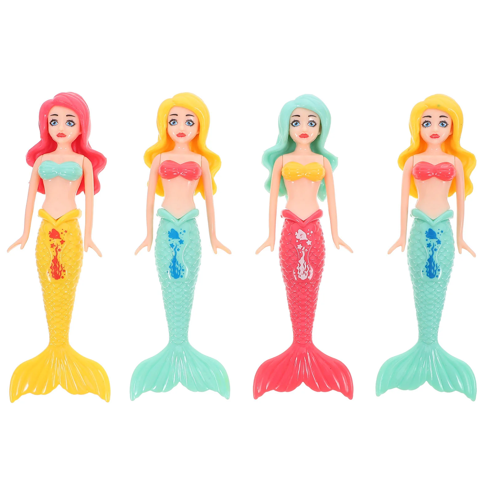 4 Pcs Diving Toys Tub Pool for Girls Kid Plastic Mermaid Princess Kids Dive Child Summer