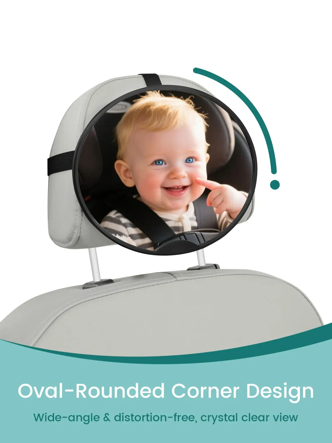 1PC Oval Baby Car Mirror for Rear Facing Infant with Wide Crystal Clear View, Car Rearview Mirror Car Baby Child Reverse Mirror