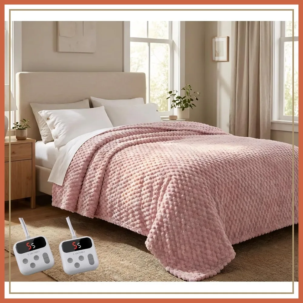 

King Size Electric Blanket with Dual Control, 10 Heating Levels & Auto Shut Off, Cozy Fleece Fast Heating, Machine Washable