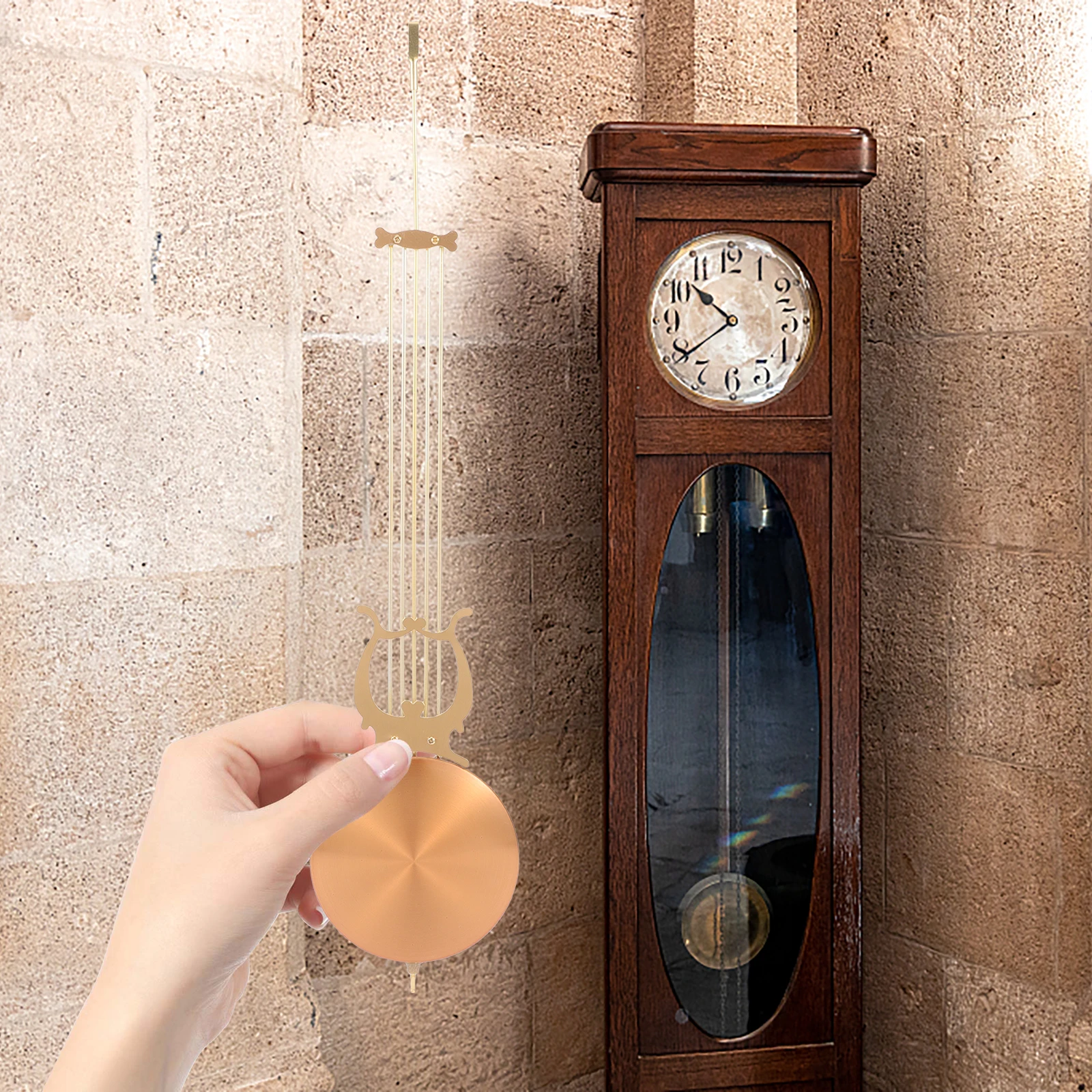 

DIY Wall Clock Movement Kit Quartz Mechanism with Metal Pendulum Replacement Silent Clock Part for Home Decor Use