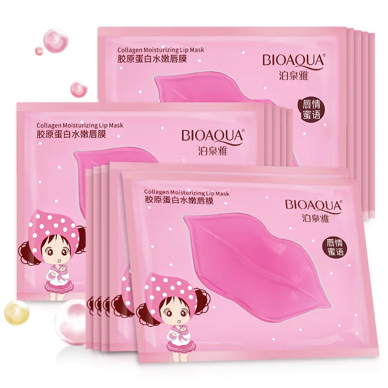 15pcs BIOAQUA Crystal Collagen Lip Mask Moisturizing Plump Lips Gel Masks Anti Wrinkles Hydrating Lip Plumper Lips Skin Care