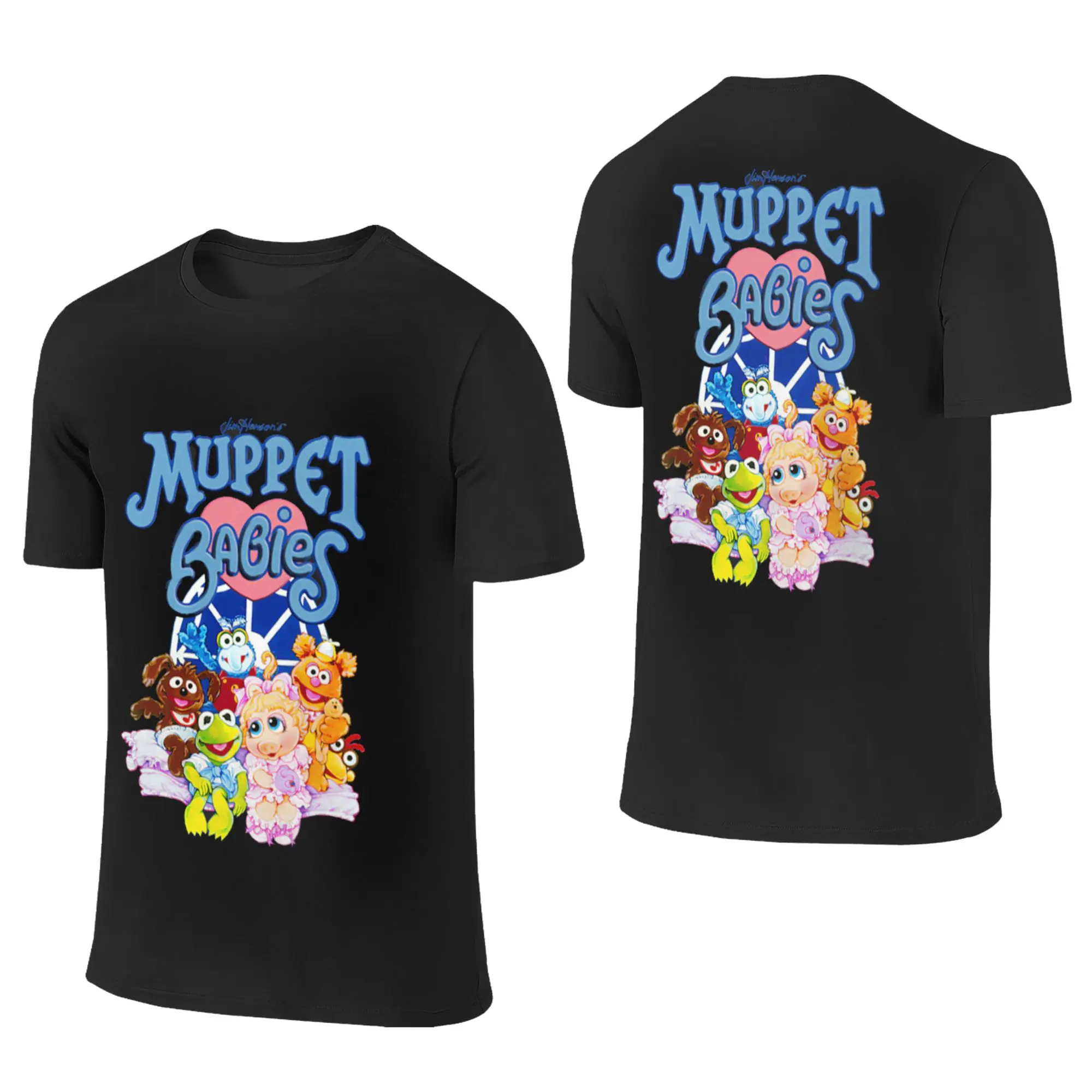 100% Cotton Muppet Babies T-Shirt Men's Double Sided T Shirt Men Round Neck Summer Shirts Tops S-6XL