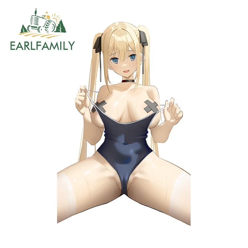 

EARLFAMILY Sitting Waifu Loli Car Stickers Kawaii Anime DIY Motorcycle Sexy Girl Decal Waterproof Helmet Laptop Accessories