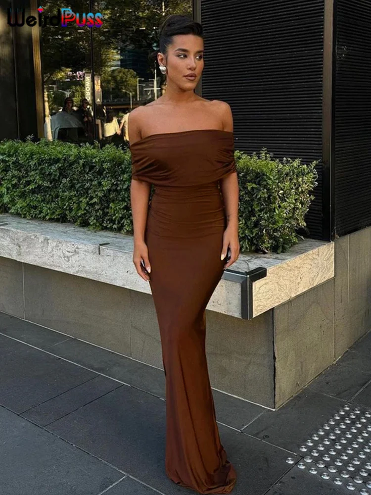 strano gatto slash neck elegante abito solido donna estate cava skinny stretch maxi aderente festa di compleanno streetwear abiti