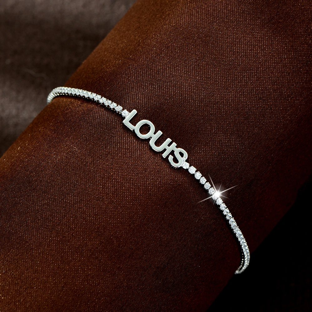 HIBRIDE Luxury Exquisite Letter Design White Bracelet Women's Daily Light Luxury Jewelry Wedding Travel Event Ball Gift B272