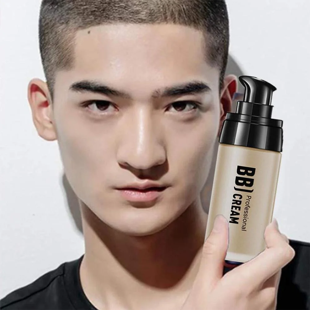 

BB Cream Face Care Foundation Base BB CC Cream Makeup Men Face Cream Natural Whiten Skin Care Foundation Base