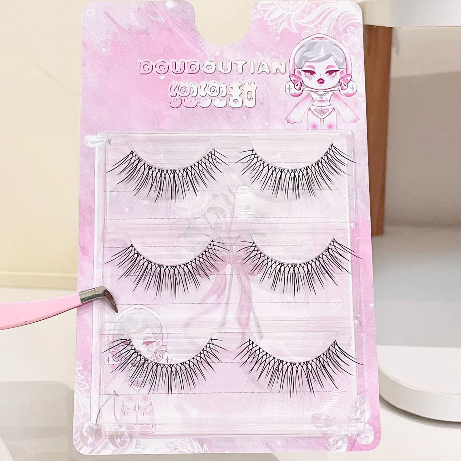 Ciglia finte stile coreano striscia completa Fascia trasparente Strisce per ciglia segmentate Ciglia finte cosplay naturali quotidiane trucco fai da te