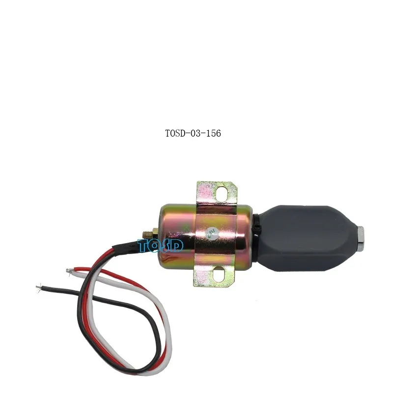 12V 24V Fuel Shut off Solenoid For Excavator R200-5E R200-5 Solenoid Control Valves 1756ES-24E3ULB1S5