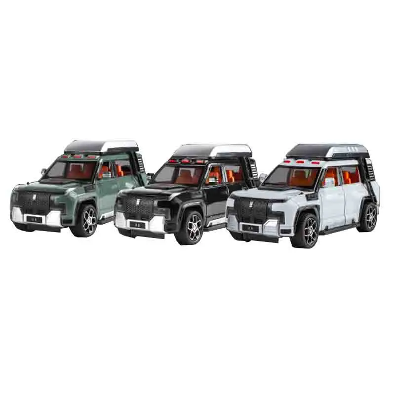 

1:24 Looking Up At U8 Car Toy Models Metal Diecast Shock Absorption Pull Back 7 Doors Opened SUV Collection for Boys Gifts