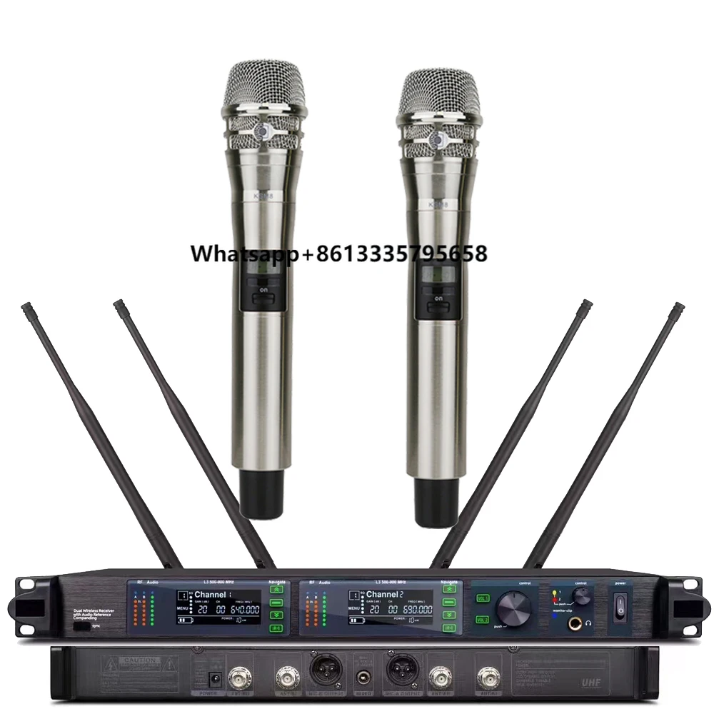 

Professional Silver Metal KSM8 Handheld AD4D-II Wireless Microphone System 200 Channel DJ Karaoke Stage Performance Vocal Sing