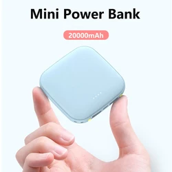 20000mAh Mini Power Bank For iPhone Samsung Huawei Xiaomi Poverbank with LED Light Portable External Battery Charger Powerbank