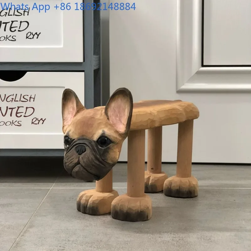 Solid Wood Stool Cartoon Creative Animal Small Stool Simple Home Shoe Changing Stool Living Room Low Durable