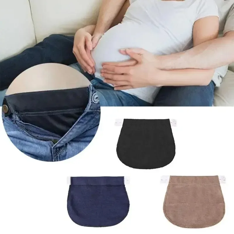 Maternity Pregnancy Waistband Belt Soft Adjustable Elastic Pants Lengthening Waist Extenders Button Mother Loose