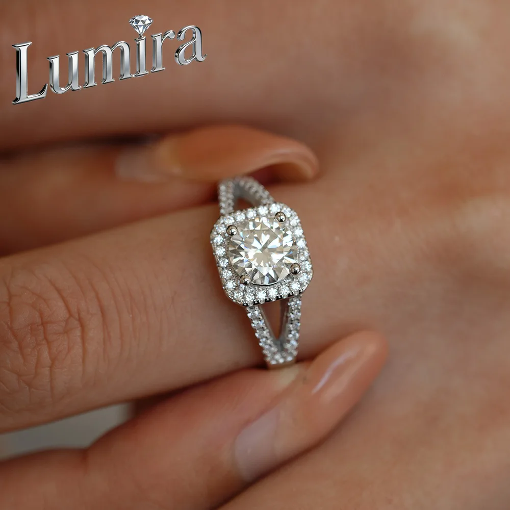 

Кольцо Lumira классического дизайна с квадратным муассанитом из платины PT950, 1 карат, обручальное/свадебное кольцо для женщин, подарок на день рождения
