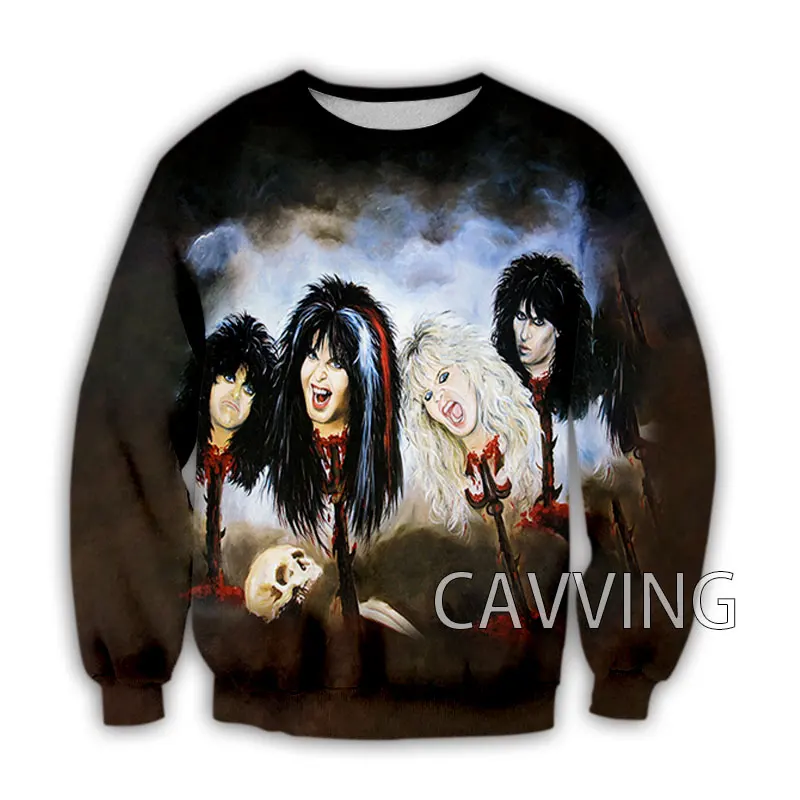 روك باند W.A.S.P ثلاثية الأبعاد تي شيرت مطبوع الرجال النساء موضة عادية كم طويل المتضخم تي شيرت الهيب هوب بلايز تيز WASP التي شيرت كبير #3