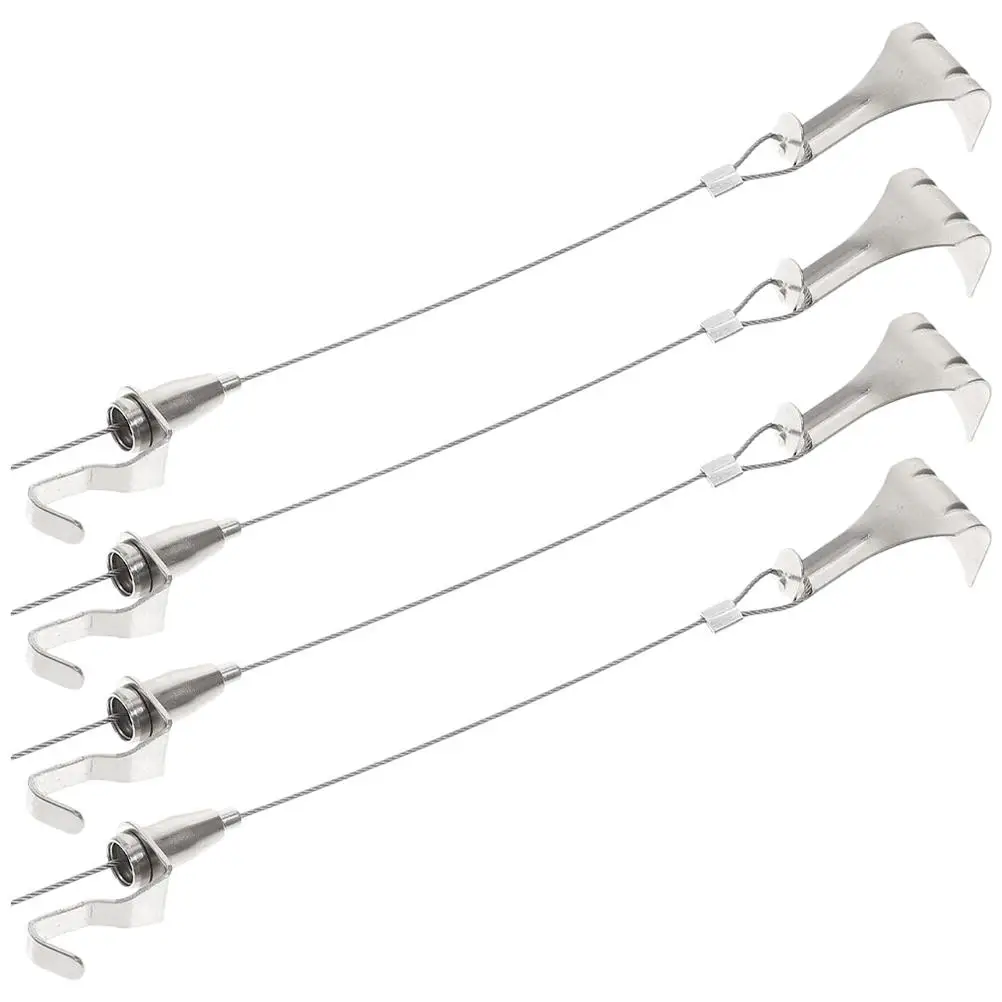 

4 Sets Picture Frame Cord Hanging Hooks Steel Cord 0.5m Wire for Frames Mirrors Wall Home Office Decor