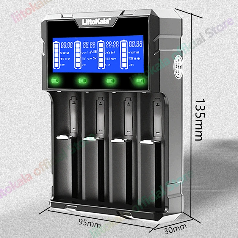 1-5pcs liitokala Lii-K4 carregador de bateria lcd para 18650 18350 18500 21700 20700b 10440 26650 1.2v mh/3.7v carregador inteligente de bateria