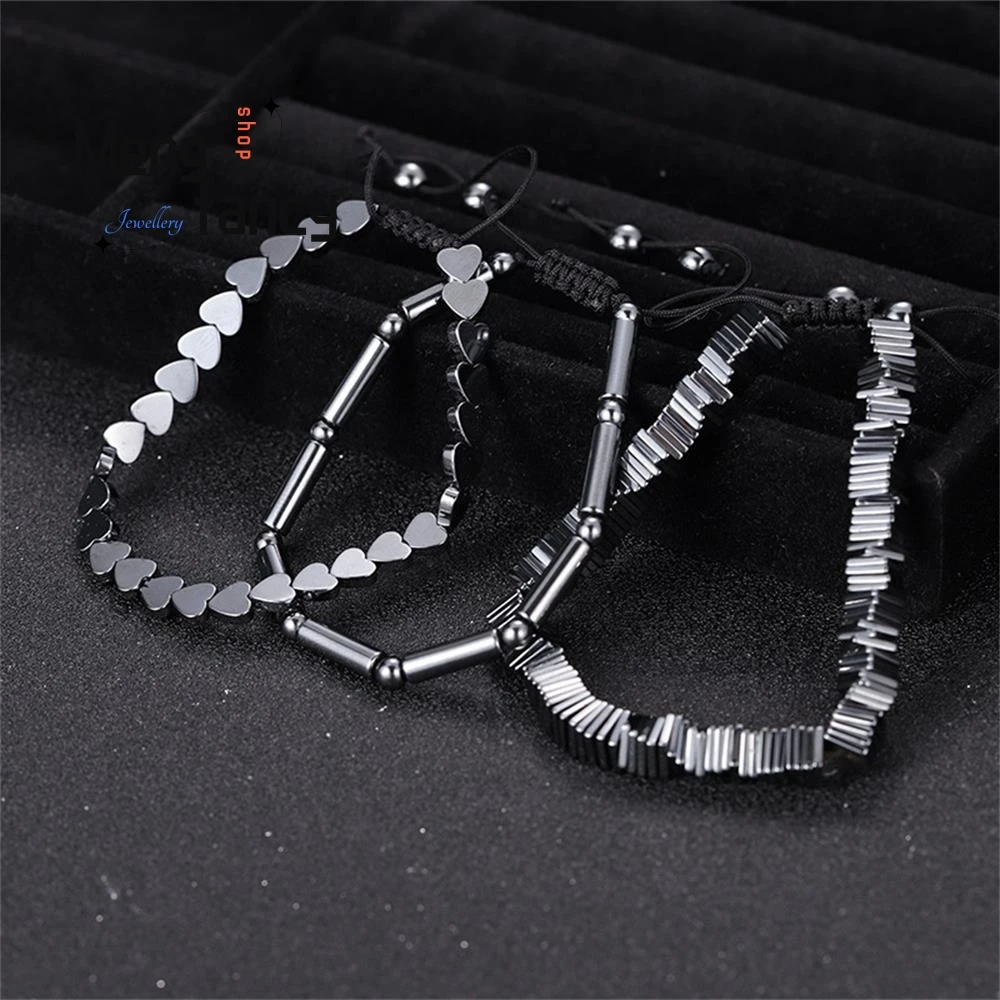 Black Gallstone Terahertz Energy Stone Polycrystalline Silicon Ice-melting Hand-held Hand-woven Bracelet Fashion Luxury Jewelry