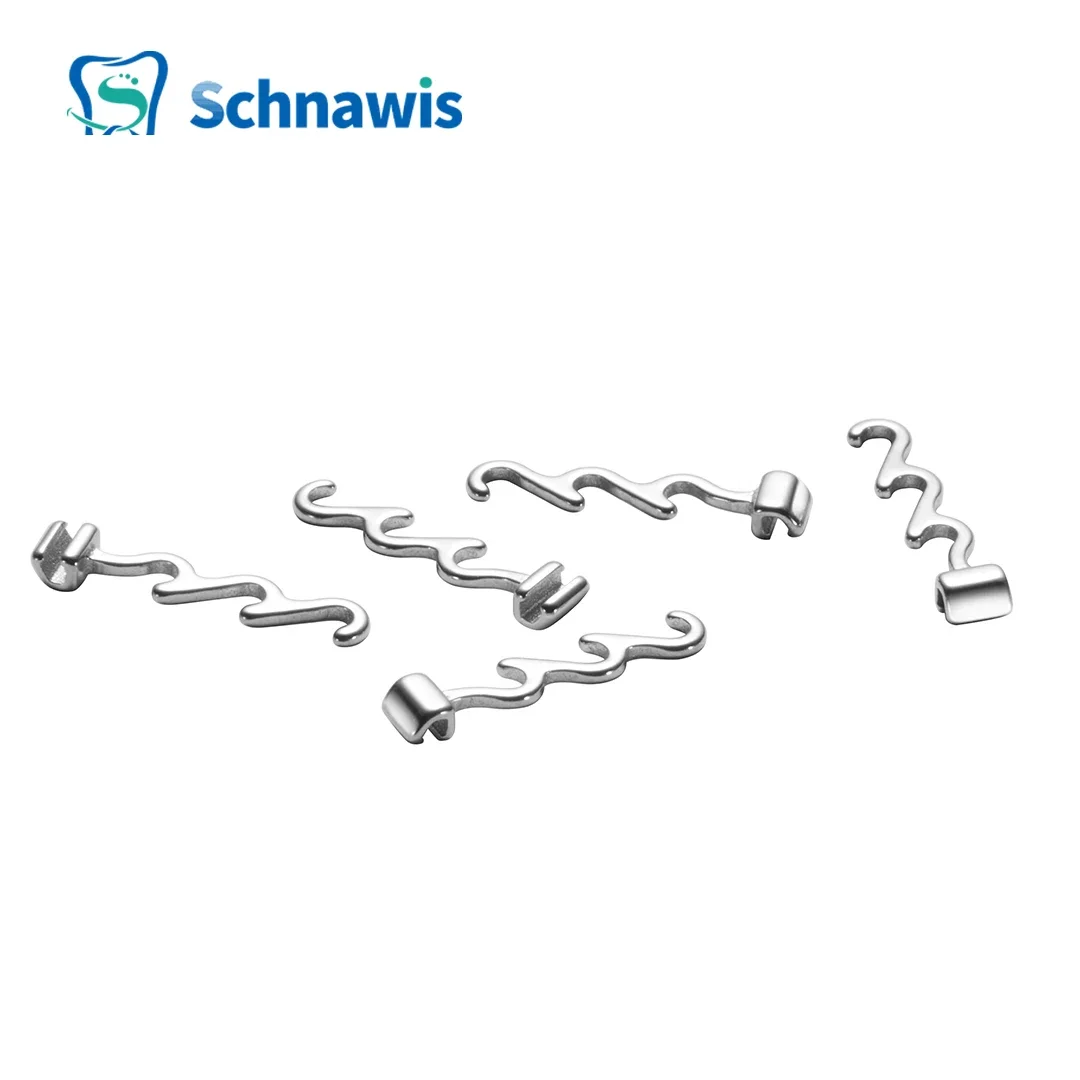 Orthodontics Crimpable Hook Left\\Right Dental 10Pcs Bondable Sliding Ball Hooks Long Curved Crimpable Hooks on ArchWires dental