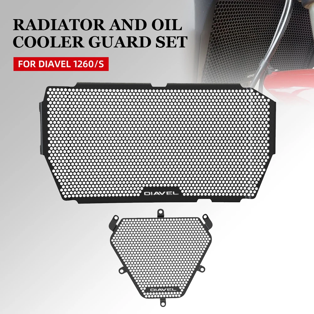 

For Ducati Diavel 1260S 1260 2019-2020-2021-2022 Motorcycle Radiator Oil Cooler Guard Set Grille Cover Protection Accessories