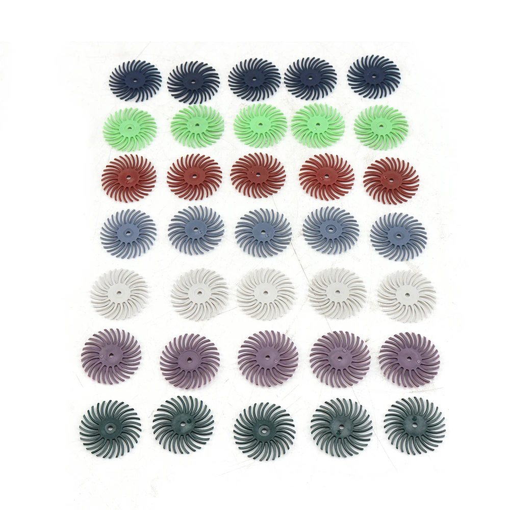 Kit de disques abrasifs à poils radiaux de 1 '', brosse Abrasive, tige de 2.35/3mm, roue de polissage pour accessoires d'outil rotatif grain 80-2000
