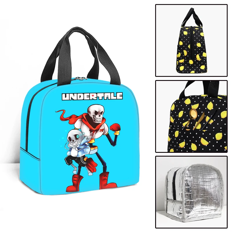 

Game Undertale Portable Cooler Lunch Bag Student Thermal Insulated Food Bag Teenager Travel Work Lunch Box for Women Men