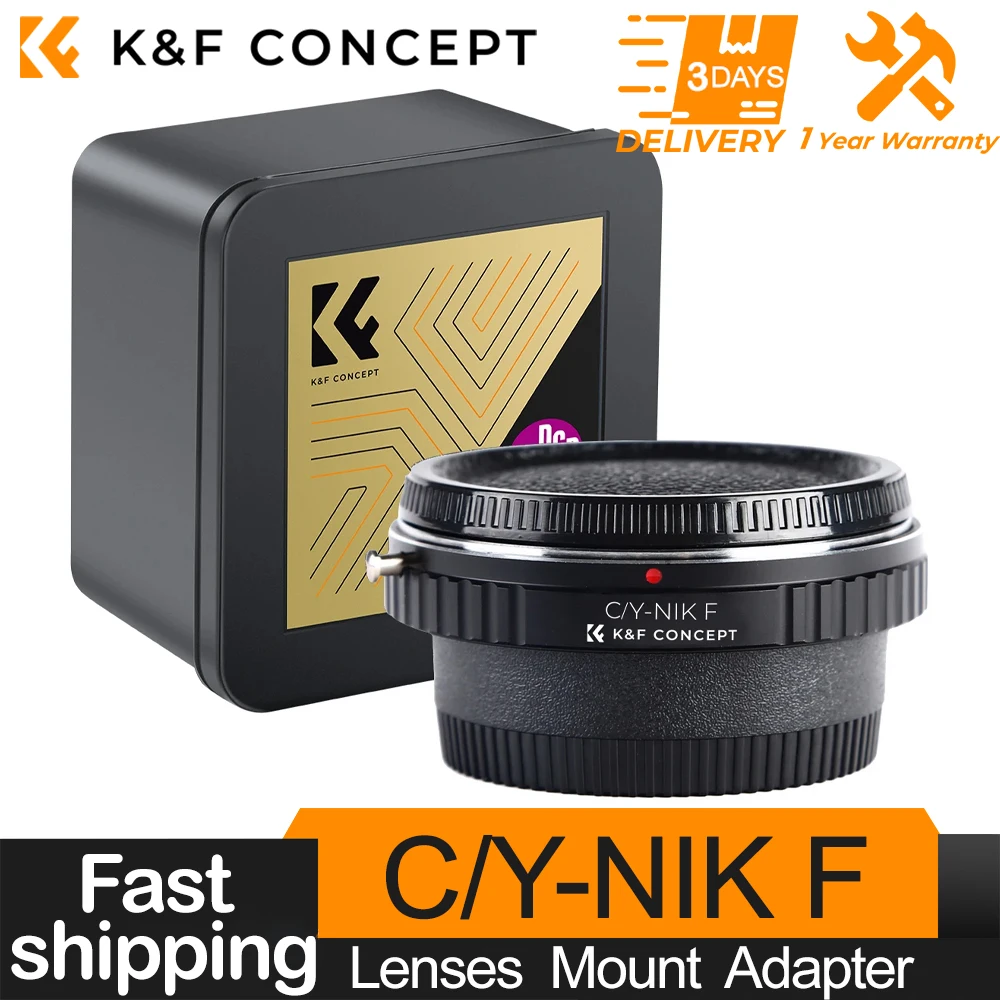 

K&F Concept C/Y-NIKON Lens Adapter Ring for Contax Yashica C/Y Lens to Nikon F Mount Camera for Nikon D3000 D300s D3100 D3200