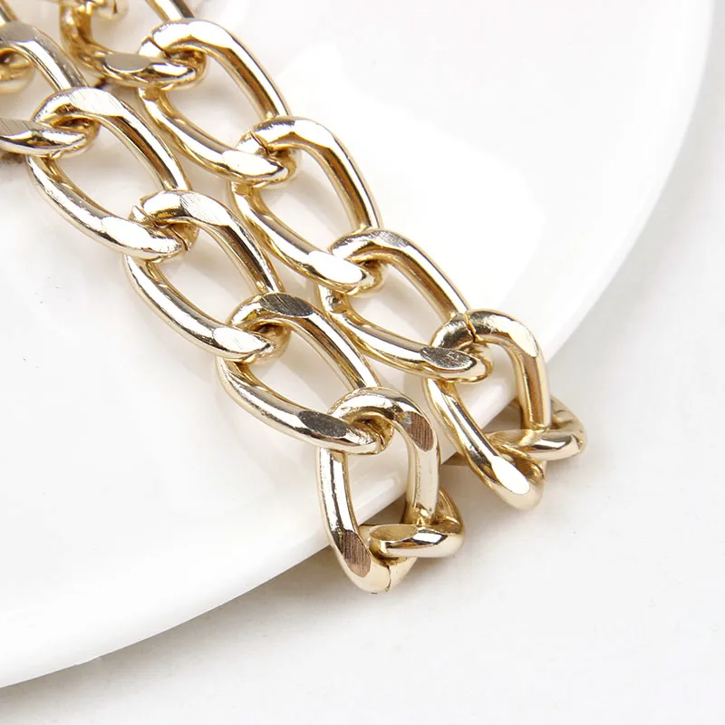 1 Meter Aluminum  Chain Extension 2.3x9.2x14.5mm Keychain Golden New Use by Handmade DIY Jewelry Accessories