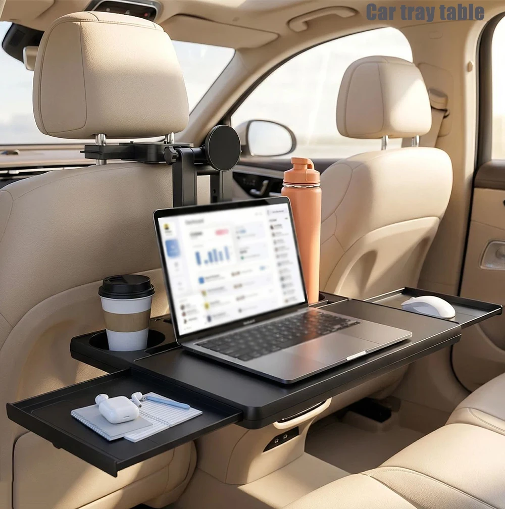 Foldable Auto Rear Seat Small Table Board Portable Car Dining Tray For In Car Food Laptop Notebook Kids Study Writing Travel