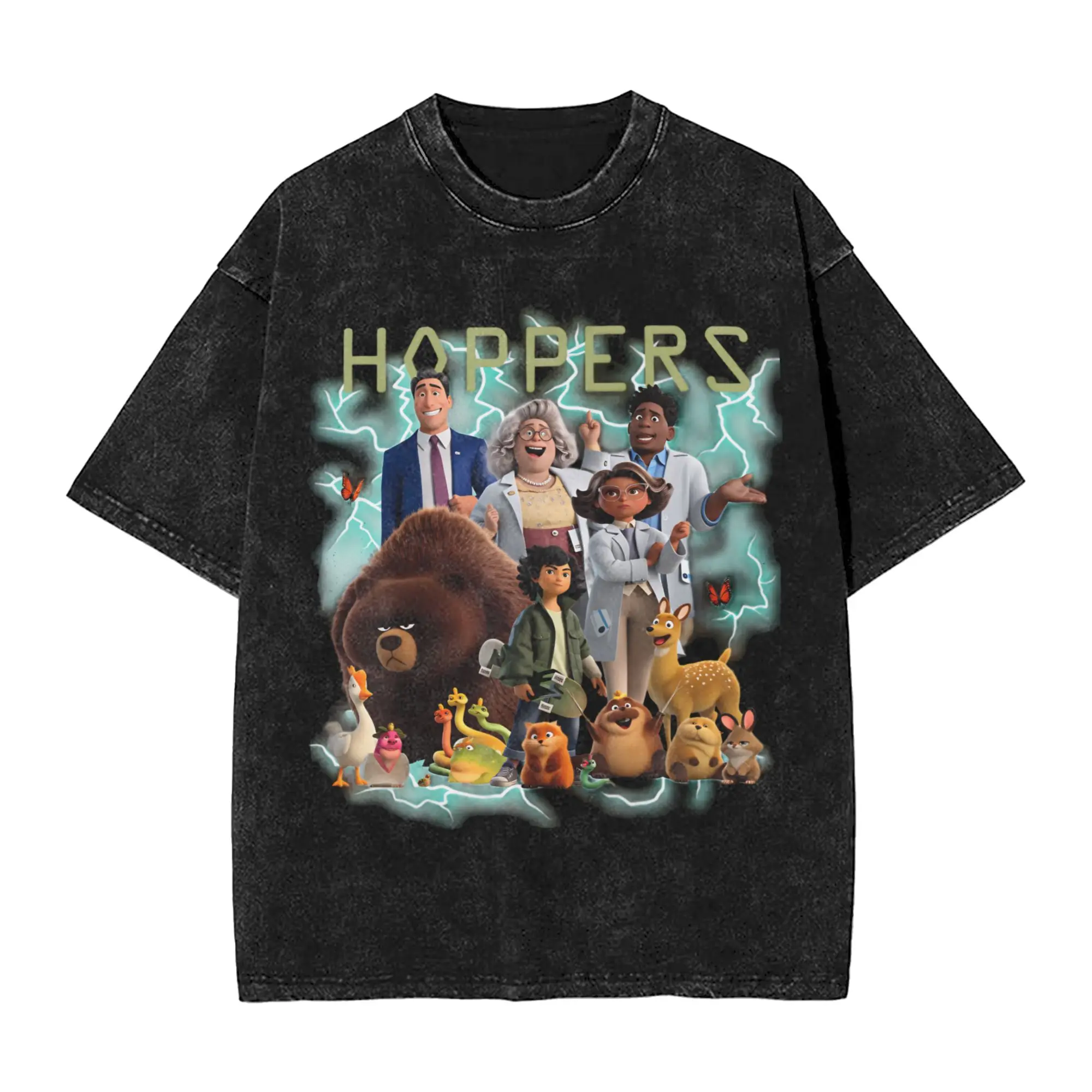Hoppers Film 2026 T-Shirts Men  Hipster Cotton Tee Shirt Round Neck Short Sleeve T Shirt Birthday Present Clothing