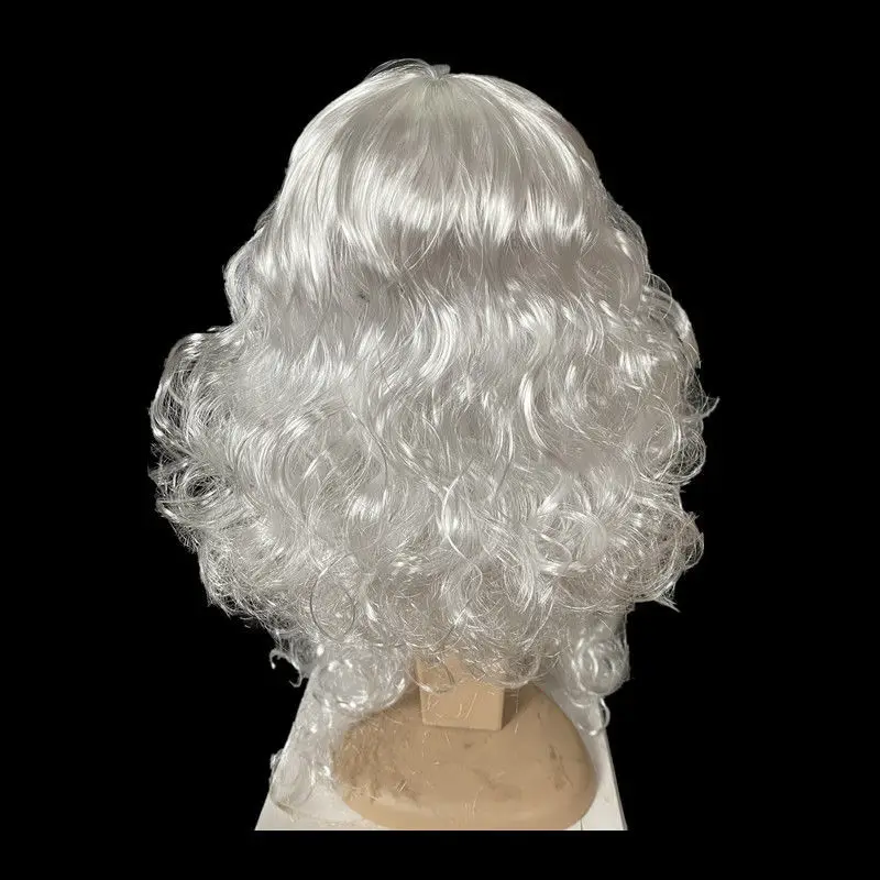 مجموعة شعر ولحية طويلة مجعدة من سانتا كلوز، إكسسوارات تنكرية تلبيس كسانتا كلوز #6