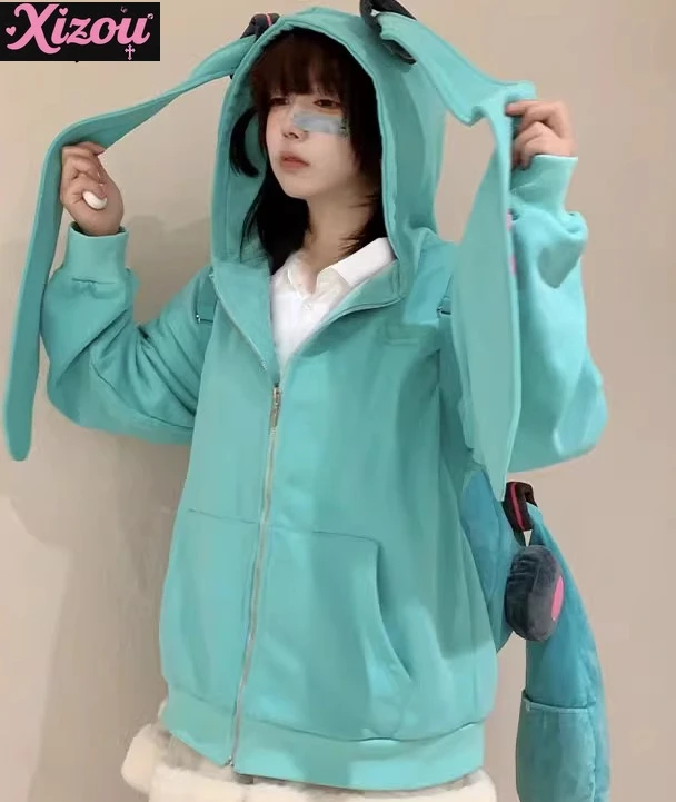 Japanese Subculture Y2k Jacket Women's Winter and Spring Peripherals Cosplay Cardigan Sweatshirt To Keep Warm